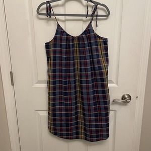 Madewell Plaid Tie Strap Cami Dress in Madras Plaid Size Medium